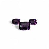 Amethyst - जमुनिया/कटैला | 6.4 ct, 3 piece | Certified Loose Gemstone for Astrology & Jewelry